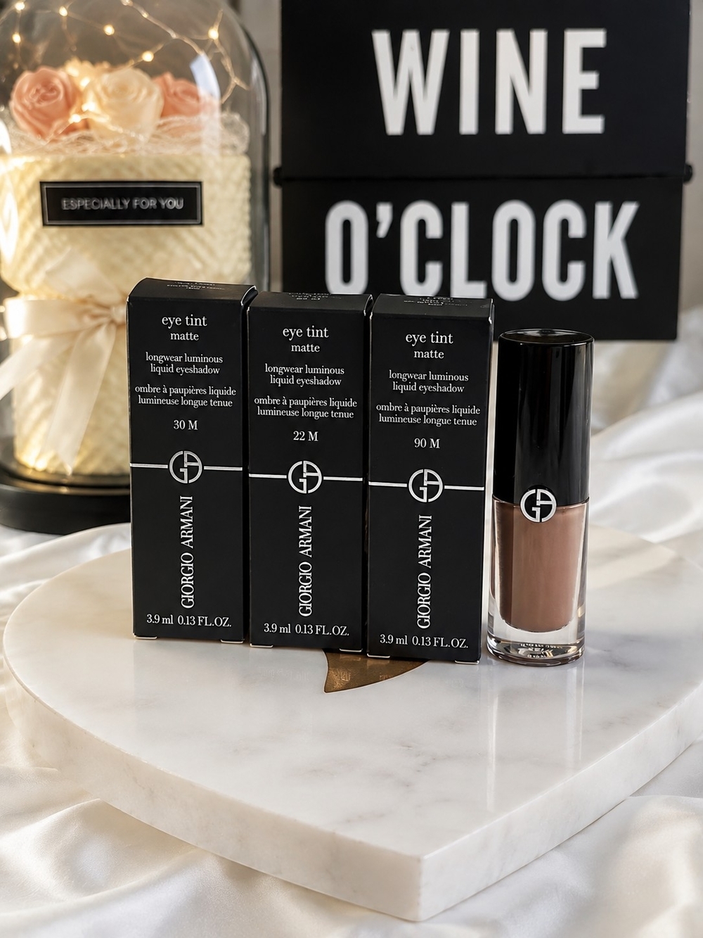 Giorgio Armani Eye Tint Matte Liquid Eyeshadow — Nude Brown & Black Packaging